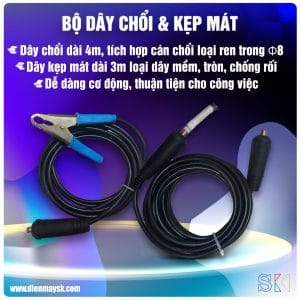 Bộ dây dài 3m và chổi dài 4m dùng cho máy tẩy mối hàn inox
