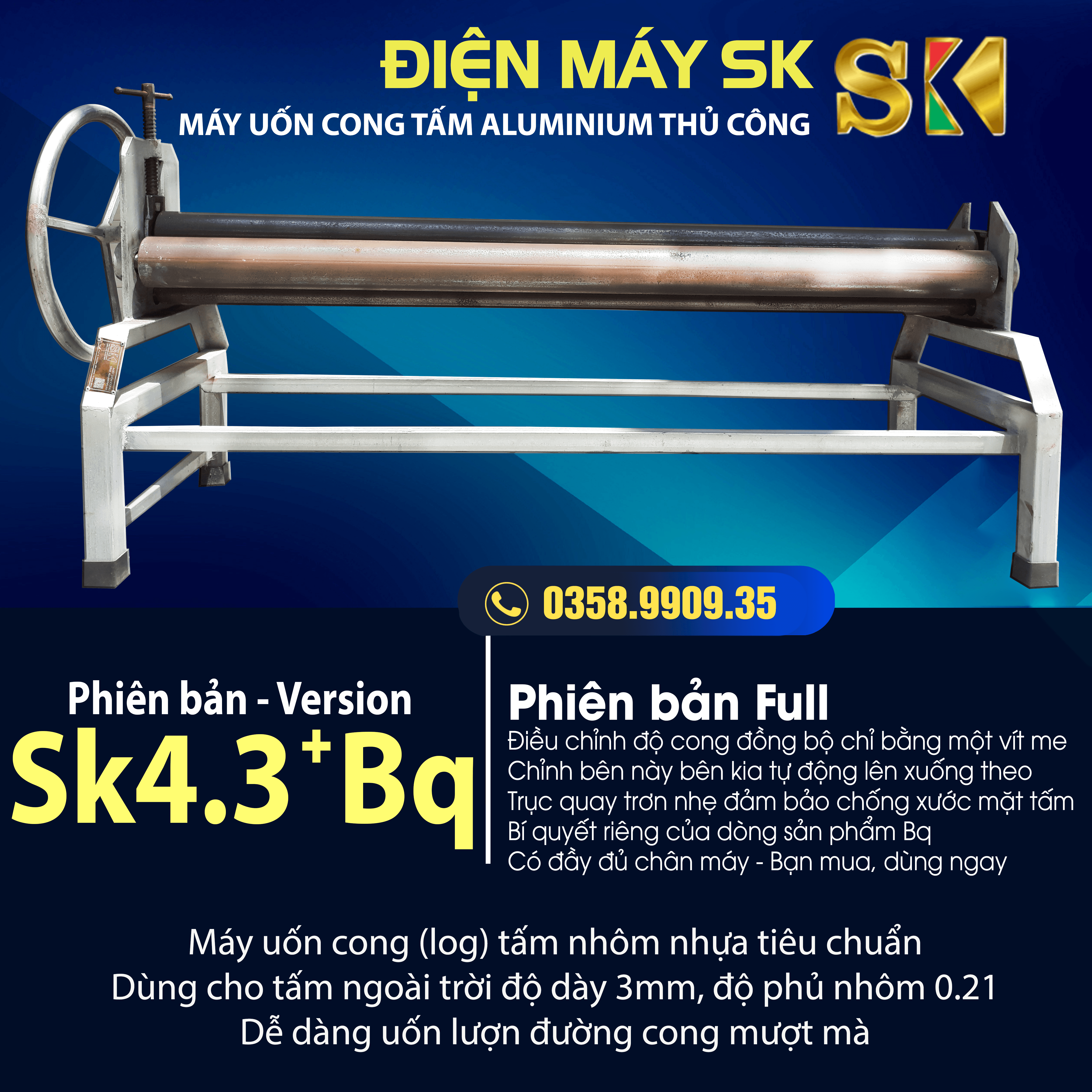 Máy uốn tấm alu thủ công Sk4.3+Bq
